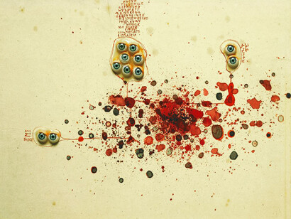 Carol Rama, Bricolage occhi, 1968