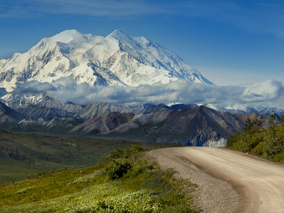 Vista del parque nacional y reserva Denali, Alaska. EE. UU.