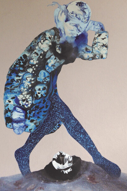 Angela Smith, Sidestep, Gloss, Enamel & Oil on Canvas, 98 x 78 cm