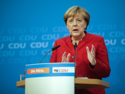 Angela Merkel during a conference