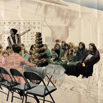 Amin Roshan Babel Towers 2019 watercolour crude oil silk screen on paper map edition of 5 45.8 x 76cm