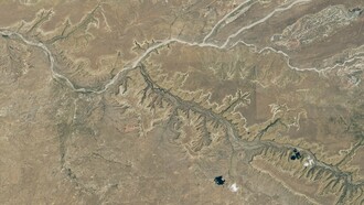 Imagen satelital del Cañón del Chaco, Nuevo México, Estados Unidos, utilizada para investigaciones arqueológicas