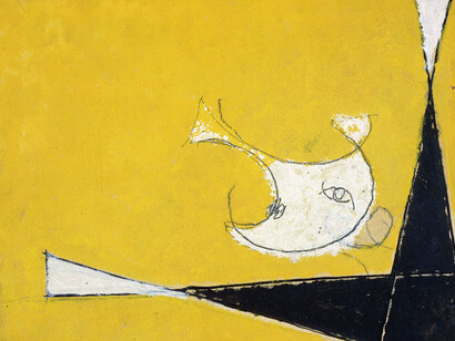 Osvaldo Licini. Amalassunta su fondo giallo