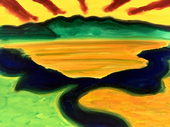 David Hayes, The Marsh, gouache on paper, 22x30 in