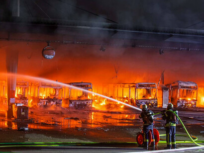 Fire could have been caused by an electric bus during the charging procedure
