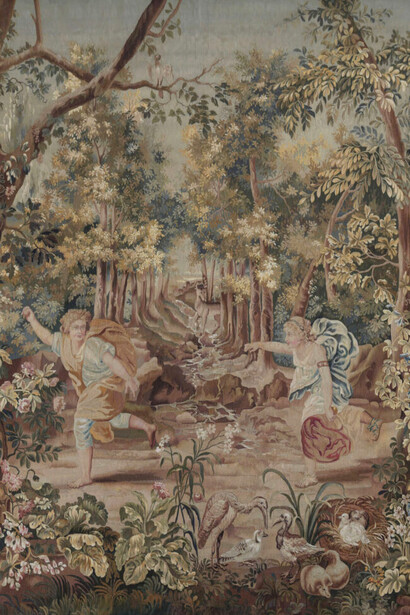 Painting with wool and silk, artwork in exhibition. Courtesy of National Gallery
