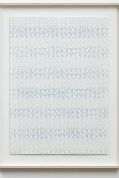 Kato Six, Striped Knitwear, 2018. Pencil on paper, frame.