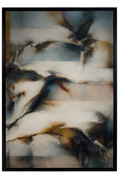 David Mellen, Ohne, 2014, varnish and pigment on linen