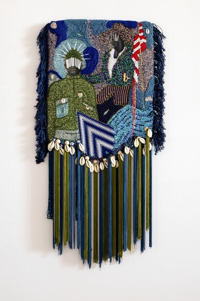 Demetri Broxton, Ancestral echoes, exhibition view. Courtesy of Patricia Sweetow Gallery