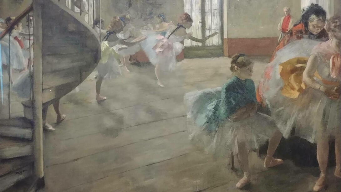 Edgar Degas, La Ripetizione, pittura a olio, 1877