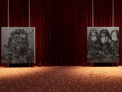 Avery Singer, War_overlays, ausstellungsansicht. Mit freundlicher genehmigung der Galerie Hauser & Wirth