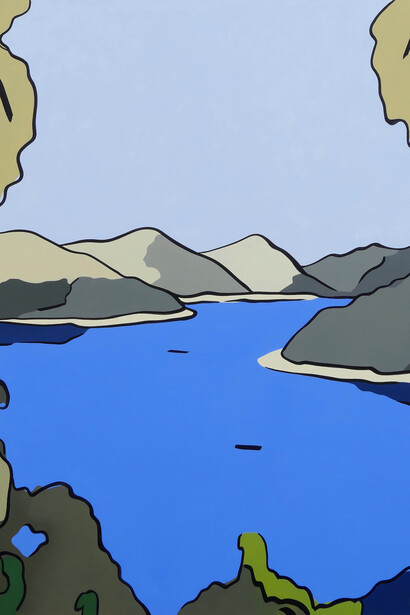 Laeh Glenn, Landscaping, 2016, Oil and acrylic on canvas, wood frame, 154.9 x 185.4 cm, 61 x 73 in.