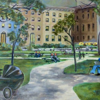 Georgina Klitgaard, War brides, Wash Sq NYC (detail), 1942. Courtesy of Helicline Fine Art