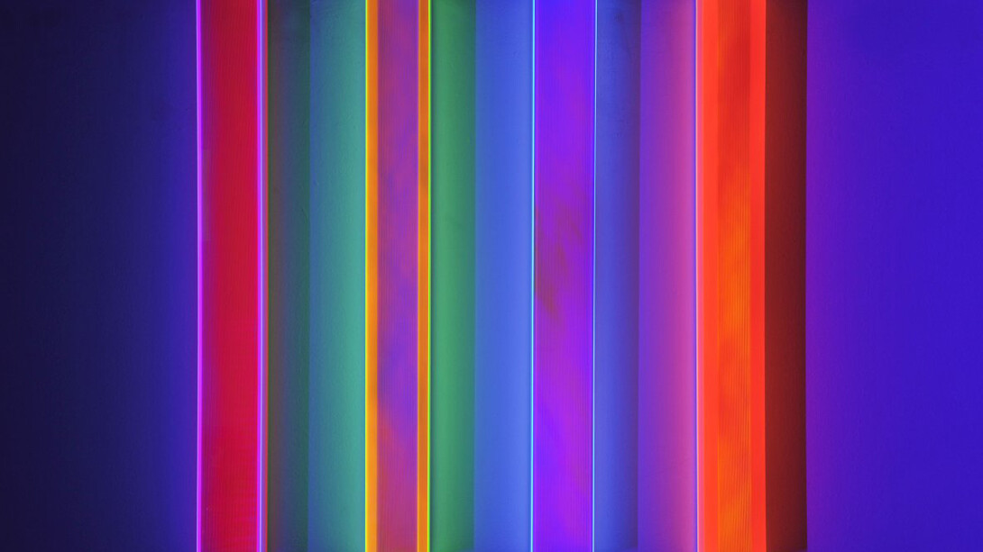 Regine Schumann, Colormirror Rainbow Texture Berlin, fluorescent acrylic, 31 1/2 x 3 1/2 x 2 3/4 inches, 80 x 9 x 7 cm - 2014