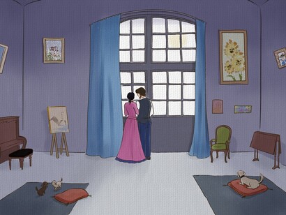 Fumetto Frangipane-Lioce. Ha ascoltato i miei brani con attenzione. Brano dopo brano ha fatto sue, declinandole secondo la propria sensibilità, tutte le mie idee sull’ambientazione, il periodo storico, i personaggi della storia, il flusso narrativo, il carattere dei personaggi, il sogno che volevo far sognare