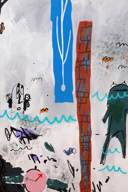 Nobody's Fault, 2015 Acrylic and Oil Stick on Canvas 205.7 x 162.5 cm (81 x 64 inches)