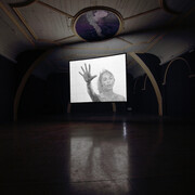 Douglas Gordon, 24 Hour Psycho, 1993. Video Installation. Dimensions variable. Installation view Le Mejan, Arles, 2011. © Studio lost but found / VG Bild -Kunst, Bonn 2014 Photo Studio lost but found / Bert Ross. Courtesy Studio lost but found, Berlin. From Psycho. 1960. USA. Directed and Produced by Alfred Hitchcock. Distributed by Paramount Pictures. © Universal City Studios.