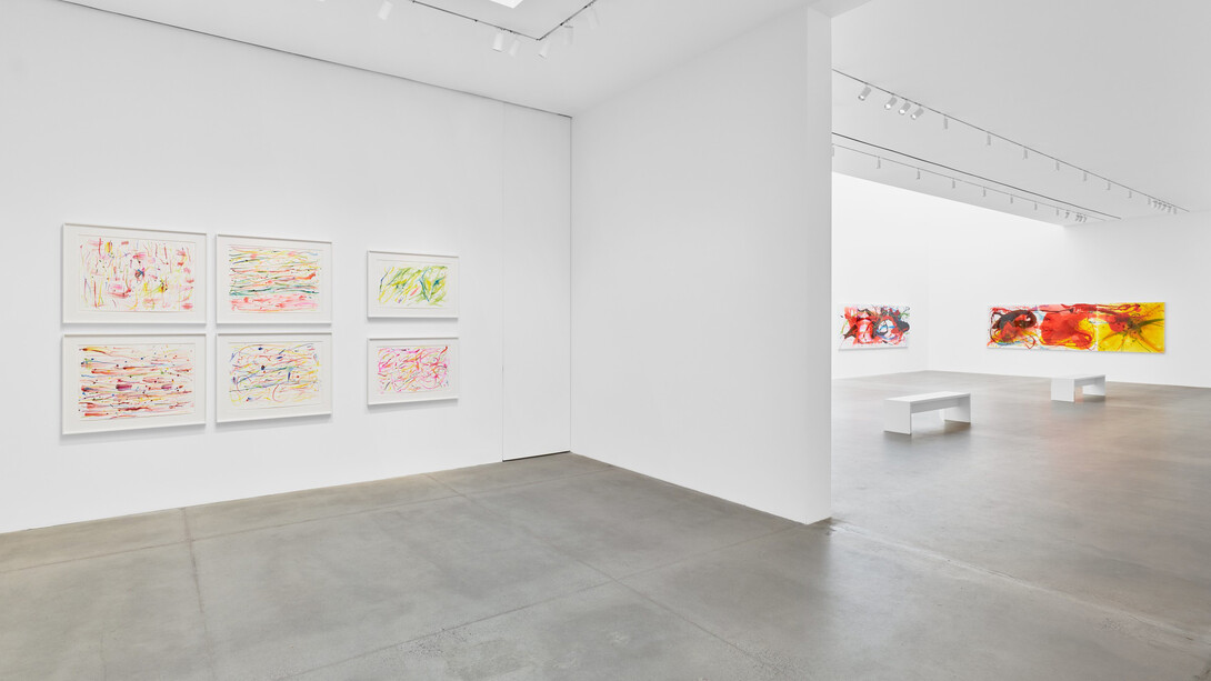 Helen Marden, Interlude of joy, exhibition view. Courtesy of Gagosian Gallery