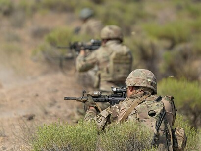 Soldiers of the 3rd Battalion, 116th Cavalry Regiment conduct Tank Table VI gunnery training with M1A2 SEP Abrams tanks at Orchard Combat Training Center, Idaho, USA, July 27, 202