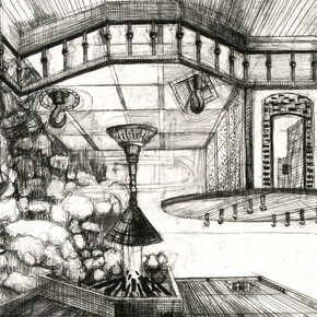 La terre s'ouvre, 2015
Pierre noire, fusain et graphite sur papier 50 x 65cm. Detail