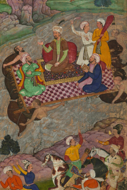 Illustrations from a late 16th-century manuscript of the Baburnama (Memoirs of Babur)