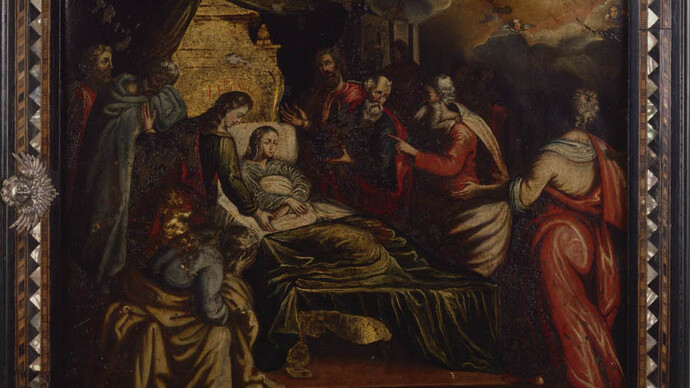 Anónimo, Dormición de la virgen, s. XVII. Cortesía del Museo Pedro de Osma