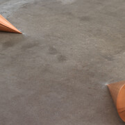 Roni Horn 
Pair Object Vis: For Two Locations in One Place
1988/2007
Solid forged and machined OFHC Copper
Unique
2 cone-shaped units: each 13'' diameter x 21'' long (33 ø x 53.4 cm long)
299 lbs each
© Roni Horn
Courtesy the artist and Hauser & Wirth


