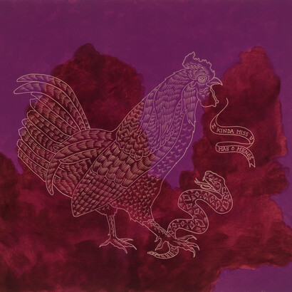 Ricky Armendariz, I kinda miss u mas o menos, oil on carved plywood, 24 x 24 inches, 2014