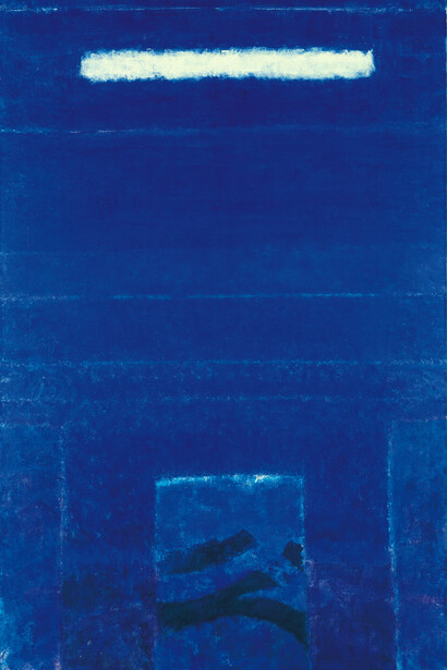 H.A. Sigg, Dream II, acrylic on canvas, 2001, 77x49 inches. Courtesy of Walter Wickiser Gallery, New York