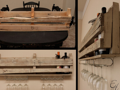 Botellero con materiales recicladas