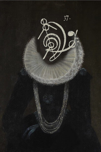 Tessa Traeger, The Calligraphy of Dance 1, A Dark Lady I Portrait of Frances Cotton c.1612