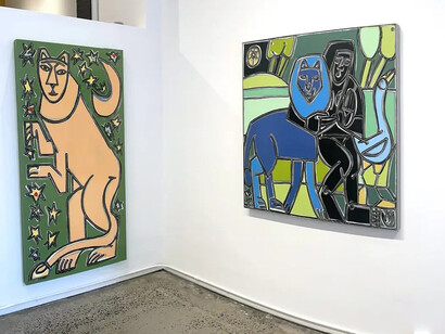 America Martin, Lions and tigers and bears, oh my! exhibition view. Courtesy of JoAnne Artman Gallery
