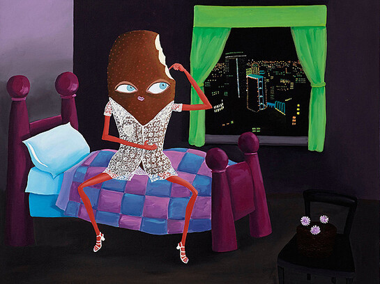 Liz Arnold, Love Bite, 1996, acrylic on canvas, 92 x 110 cm, 36 x 43 ins