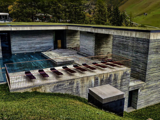 The Thermal Baths, located in Vals, Switzerland, is a hotel and spa complex developed over the Graubünden canton’s only thermal springs, completed in 1996 and designed by Peter Zumthor