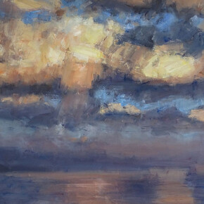 Walter Voigt, Golden hour over the bay. Courtesy of Knysna Fine Art 