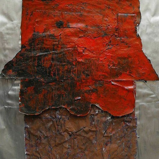 Mikhail Zhirmunsky, Moloch 2, Acrylic & Paper on Paper, 34" x 29.5"