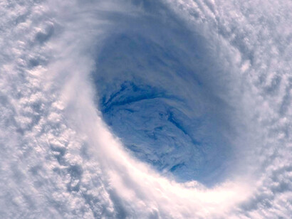 Vista del ojo de un huracán