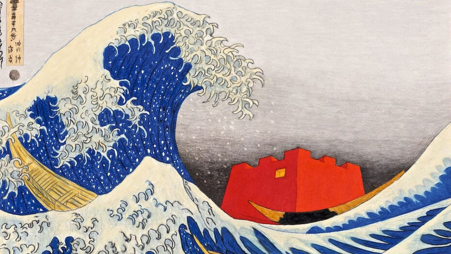Richard Carter, Bunker I and wave, Hokusai, 2024. Courtesy of Hexton Gallery