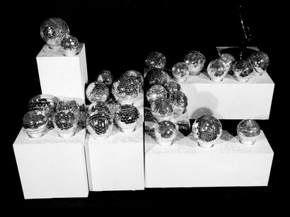 Untitled, 1973, Mirror work on plastic balls, Various dimensions, Various private collections. Photo: Courtesy of the artist and The Third Line, Dubai