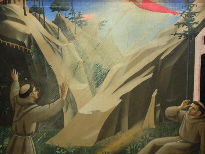 Fra Angelico, Der heilige Franziskus empfängt die Stigmata, Ausschnitt, ca. 1430, Pinacoteca Vaticana, Vatikanstadt, inv. 40258, Foto: Mario Bogisch
