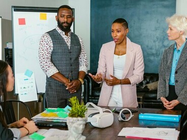 A group of entrepreneurs explaining their vision, reflecting the continent’s move away from hype toward substance