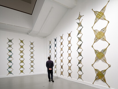Maureen Lander, He tukutuku auahatanga, exhibition view. Courtesy of Govett-Brewster Art Gallery