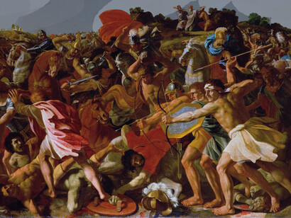 Nicolas Poussin (1594–1665)
"La victoria de Josué sobre los amalecitas"
pintura 1624/1625. Museo Estatal del Hermitage, San Petersburgo, Rusia