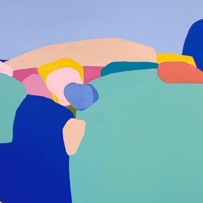 Julie Naima, Ocean Dance (close-up), acrylic on canvas, 36x36 inches. Courtesy the artist and Thomas Deans Fine Art