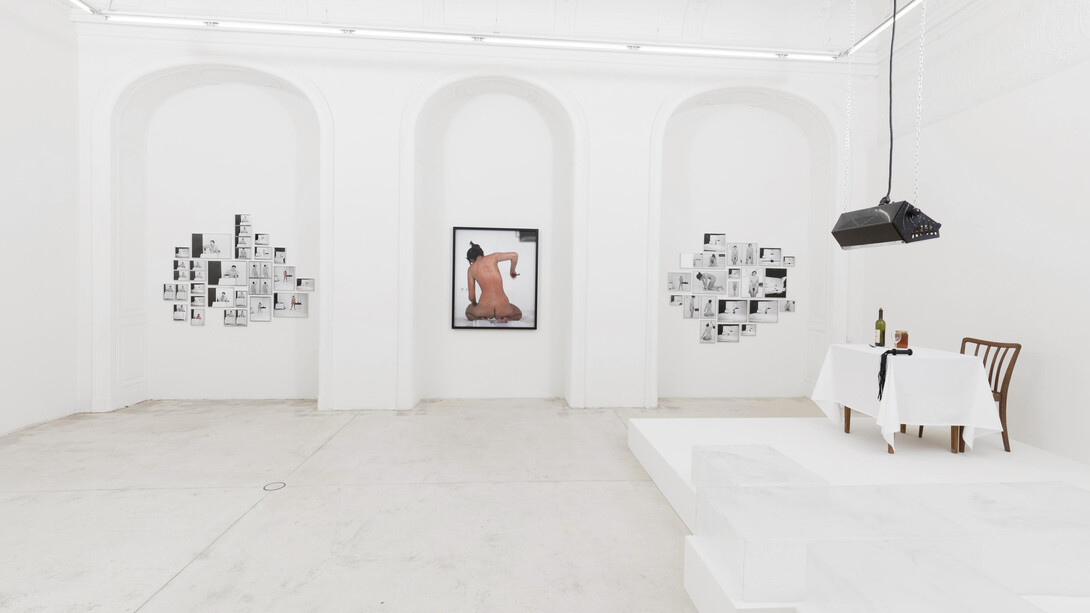 Marina Abramović, Thomas lips, exhibition view. Courtesy of Galerie Krinzinger