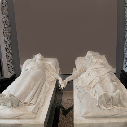 Os Amantes de Teruel, esculpido por Juan de Ávalos (1956)
