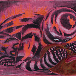 Trenton Doyle Hancock, I Don't Believe He Brought Me This Far to Leave Me, 2014, acrylic on canvas, 30.5 x 22.9 x 2.54 cm, Image courtesy of Hales Gallery, London. Copyright Trenton Doyle Hancock