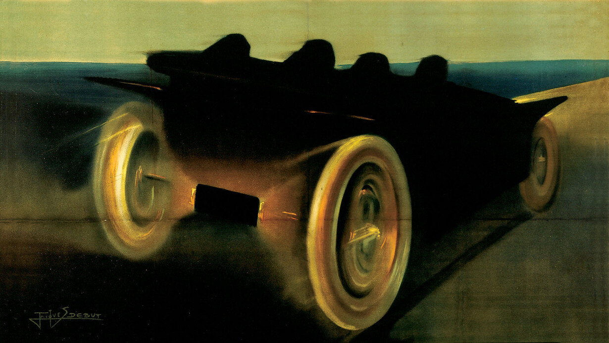 Jacques Debut, Pneumatici Pirelli (Pirelli tires) (detalle), c. 1920. Cortesía de Phoenix Art Museum