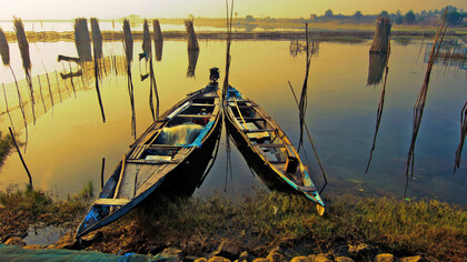 Boats on Lake Chilika © Karthik Janakiraman