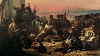 François-Auguste Biard- El comercio de esclavos (Esclavos en la costa occidental de África)
